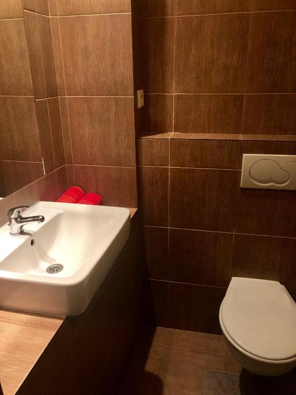 Koupelna v ubytování Cihlářka - horský apartmán