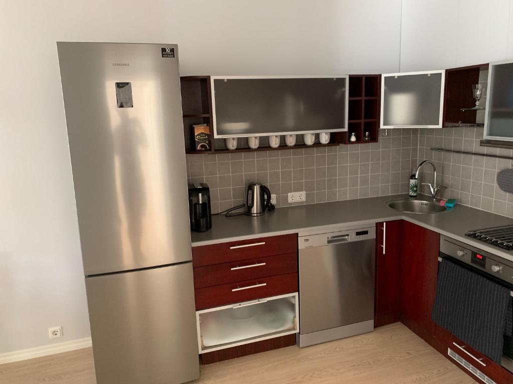 Kuchyň nebo kuchyňský kout v ubytování Kuressaare Park Apartment