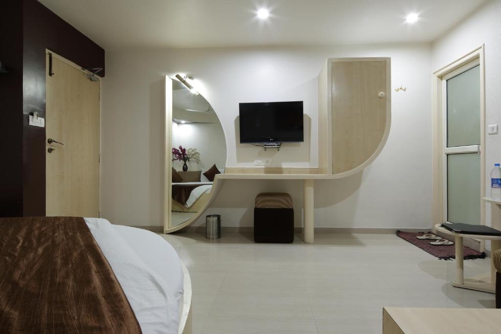TV a/nebo společenská místnost v ubytování Hotel Volga