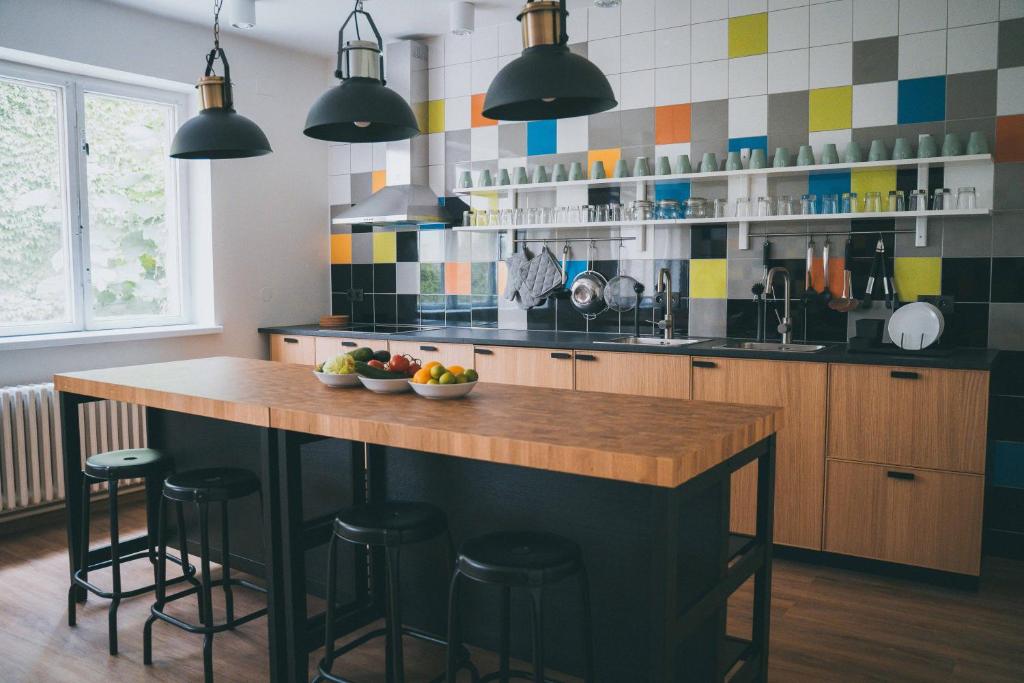 Kuchyň nebo kuchyňský kout v ubytování Patio Hostel