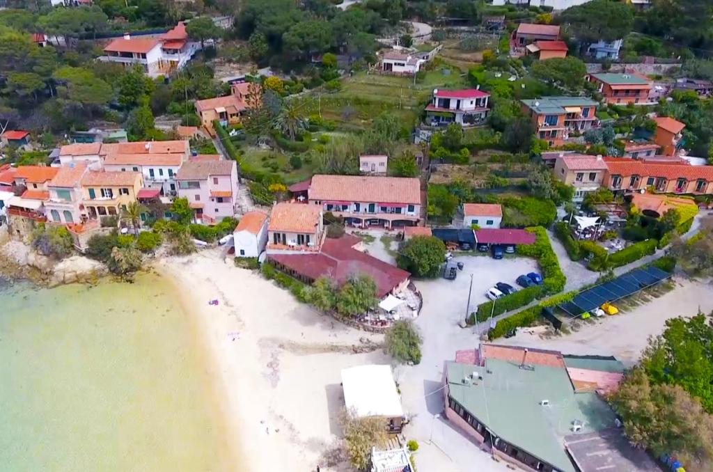 an aerial view of a village on a beach at Hotel Danila in Portoferraio