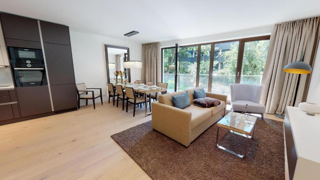 Posezení v ubytování White Pearl Apartment 0.02