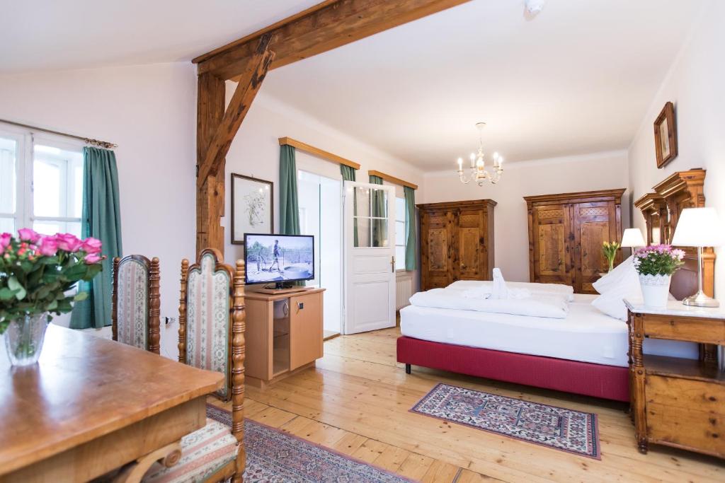 TV a/nebo společenská místnost v ubytování Hotel am See - Seeresidenz