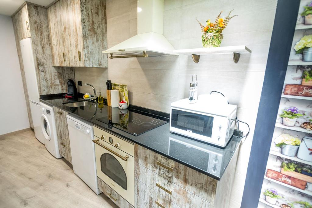 Kuchyň nebo kuchyňský kout v ubytování Apartamento Las Suertes