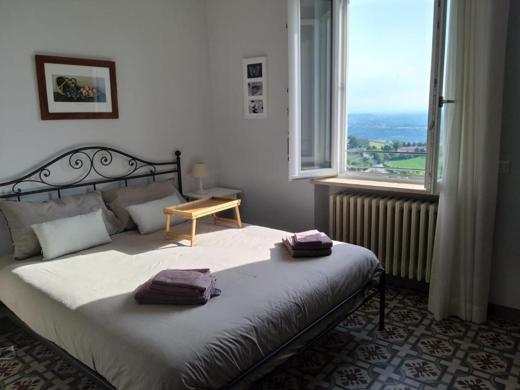 Postel nebo postele na pokoji v ubytování La magia delle Langhe appartamenti con vista