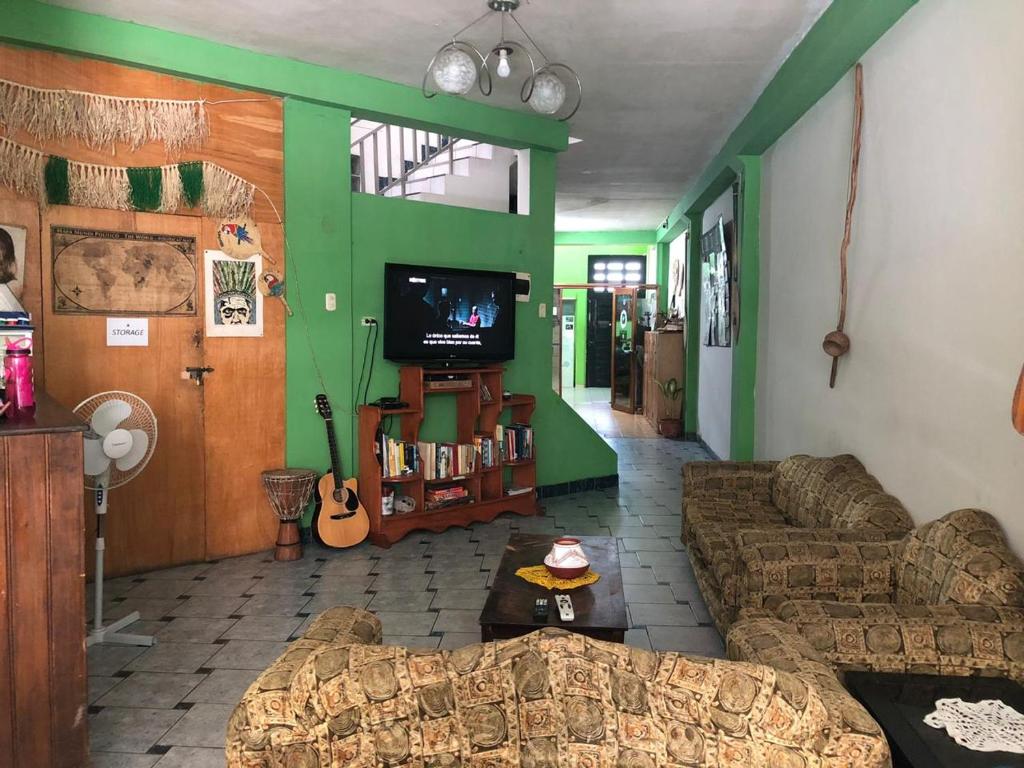 
A seating area at Green Track Hostel

