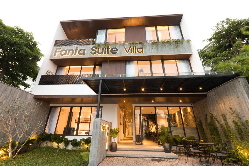 a building with a sign that reads fanta suite village at Fanta Suite Villa in Danang