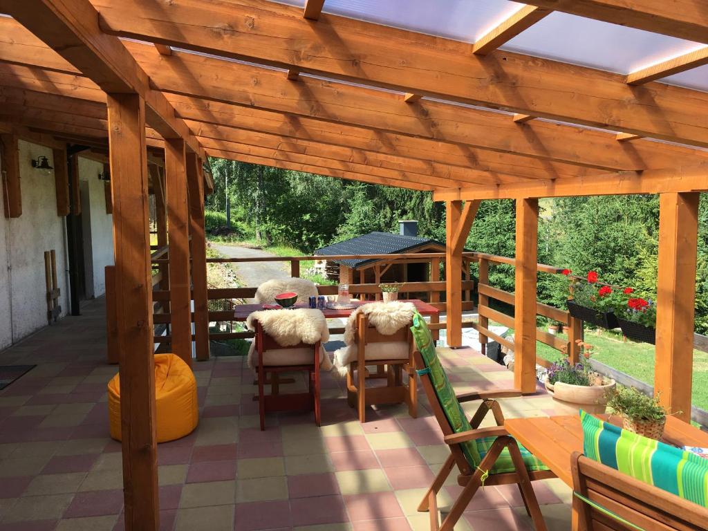 Patio nebo venkovní prostory v ubytování Penzion REHEK