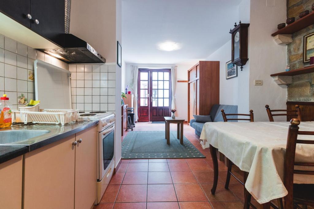 Kuchyň nebo kuchyňský kout v ubytování Apartments Pri Mari