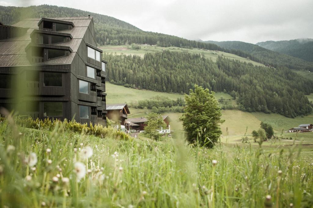 a building on a hill with a grassy field at Bühelwirt in San Giacomo