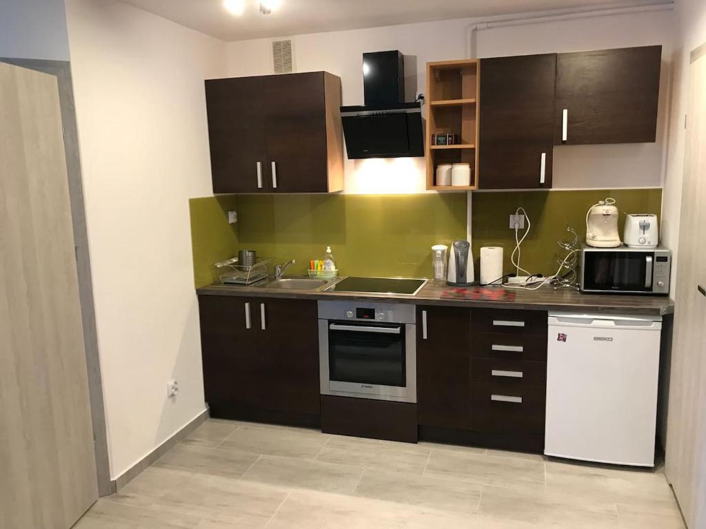 Kuchyňa alebo kuchynka v ubytovaní Apartament Grochowy - Poznań Stare Miasto