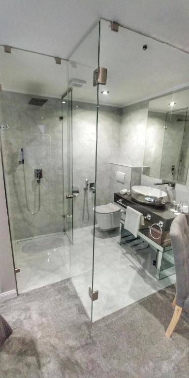 Koupelna v ubytování Hotel Telč