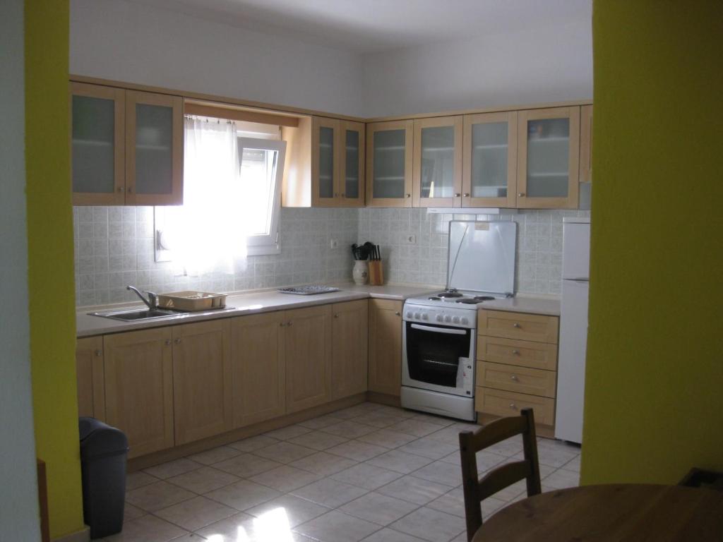 Kuchyň nebo kuchyňský kout v ubytování Europa Apartments Stefanos