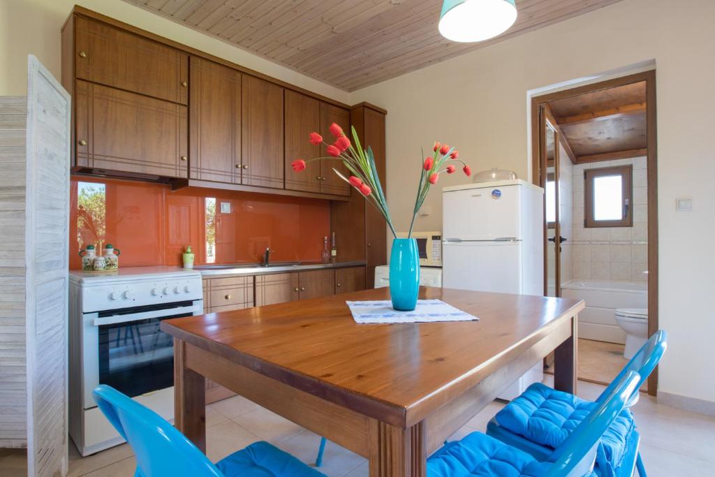 A kitchen or kitchenette at Villa Anerocurù by Chania city