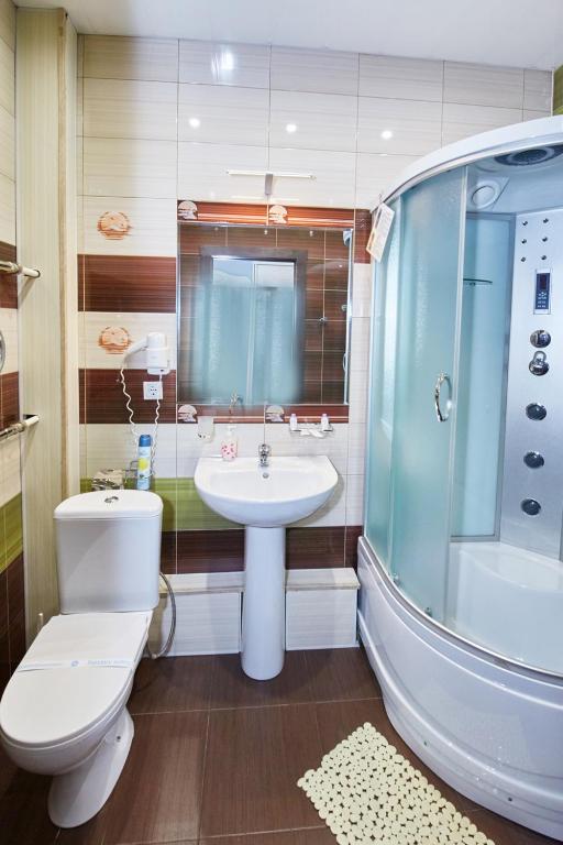 Koupelna v ubytování Hotel Chalpan