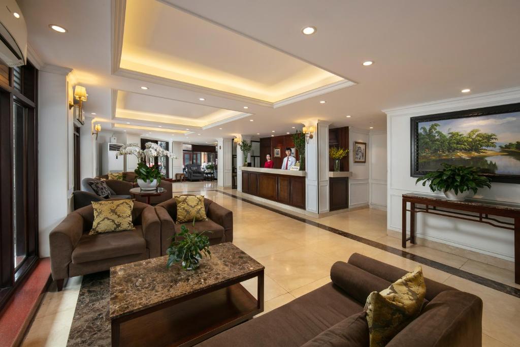 The lobby or reception area at Hong Ngoc Cochinchine Boutique Hotel & Spa