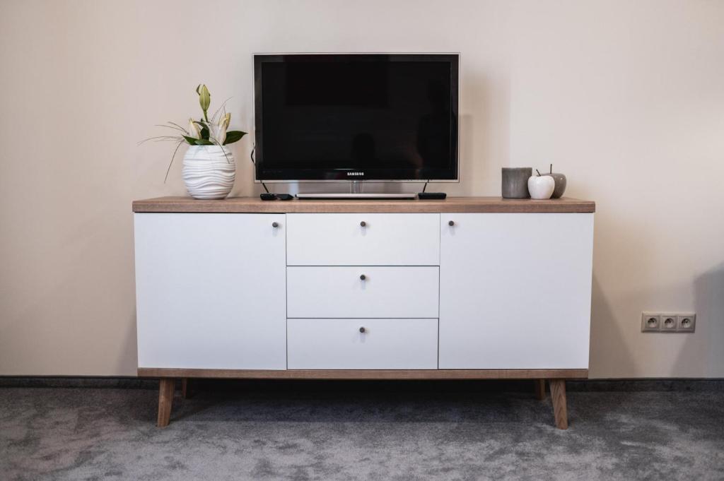 TV a/nebo společenská místnost v ubytování Apartmány na Bašte