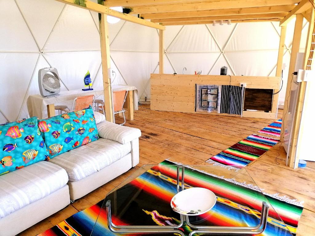 Posezení v ubytování Agriturismo Glamping Erbe Matte