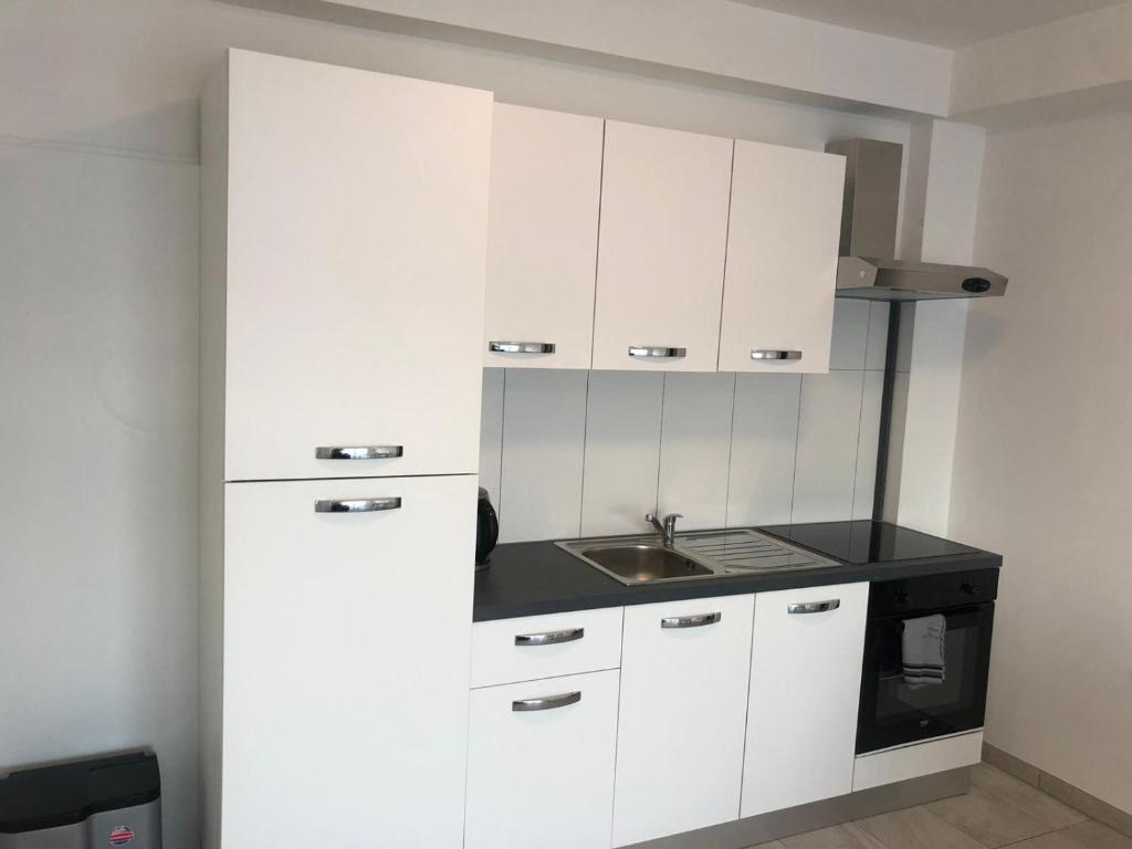 Kuchyň nebo kuchyňský kout v ubytování Elona Apartments