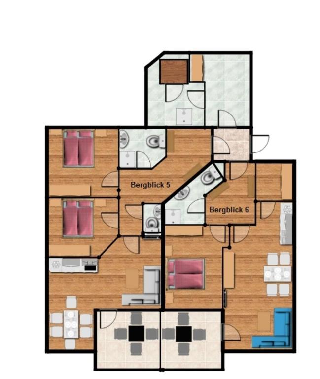 Půdorys ubytování Apartments Bergblick