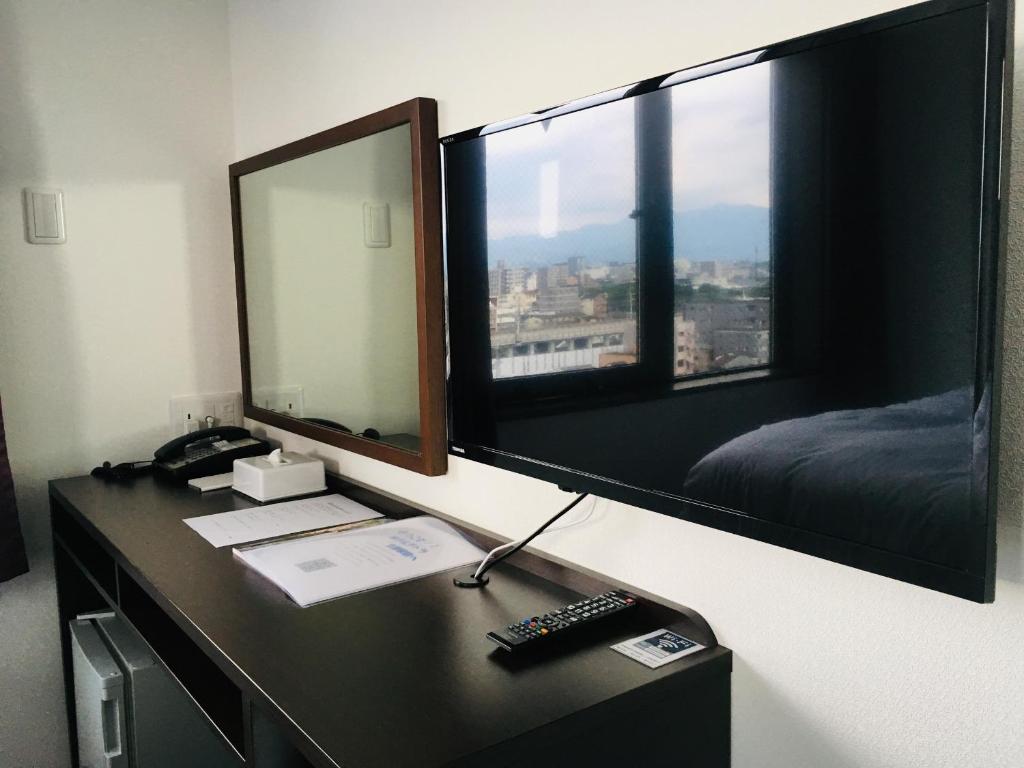 TV a/nebo společenská místnost v ubytování Hotel Tetora Kyoto Station