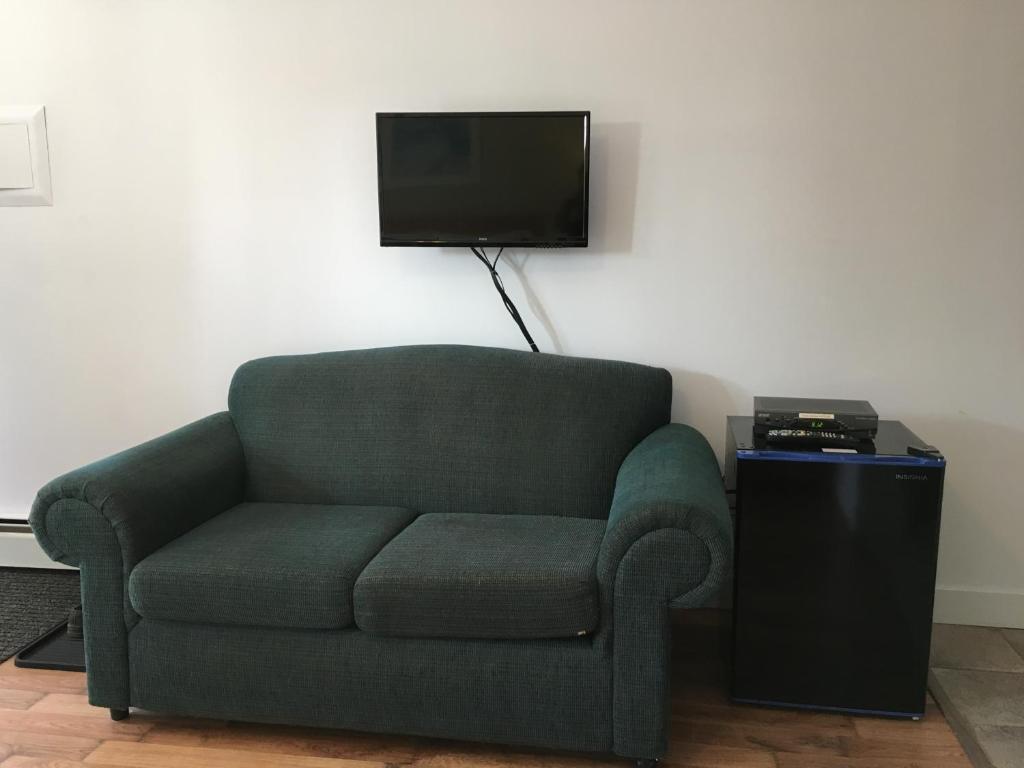 TV a/nebo společenská místnost v ubytování Motel le Sabre