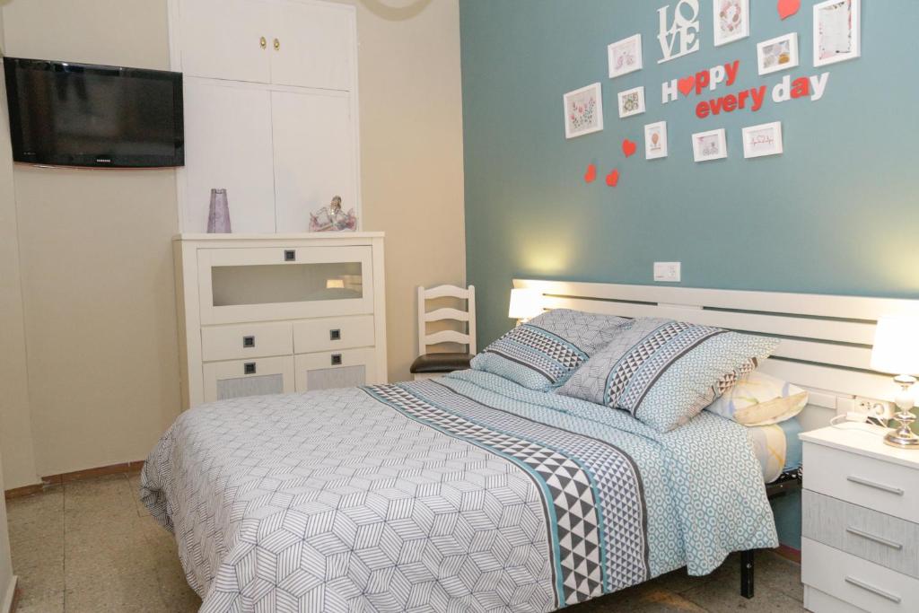 Cama o camas de una habitación en Pension Internacional