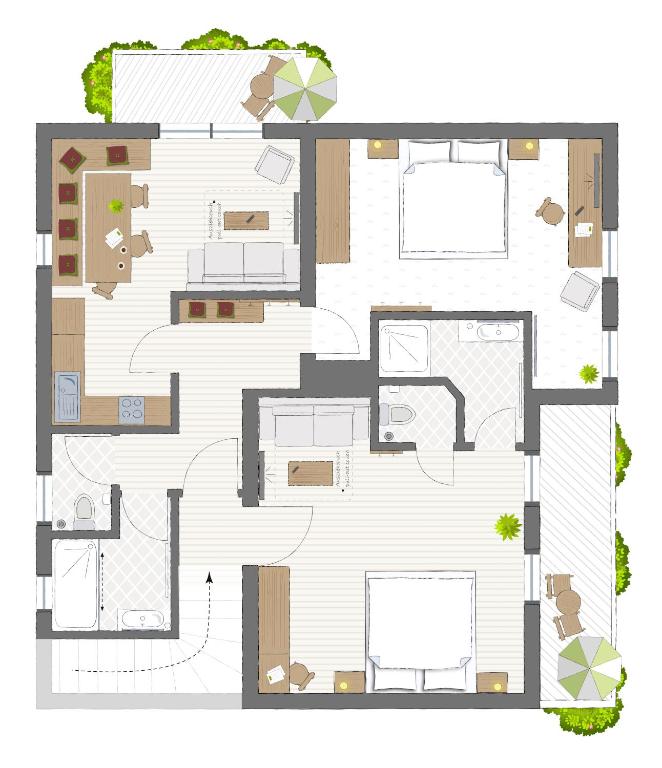 Půdorys ubytování Gästehaus Toferer