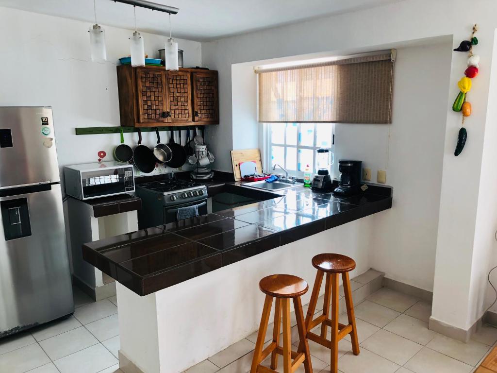 Kuchyň nebo kuchyňský kout v ubytování Casa Alberto Cozumel