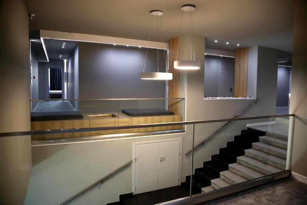 Kuchyň nebo kuchyňský kout v ubytování Hotel One