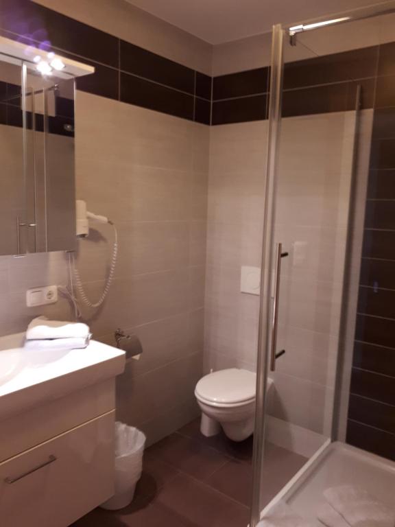 Kúpeľňa v ubytovaní Pension Kreuzinger, 5310 Tiefgraben