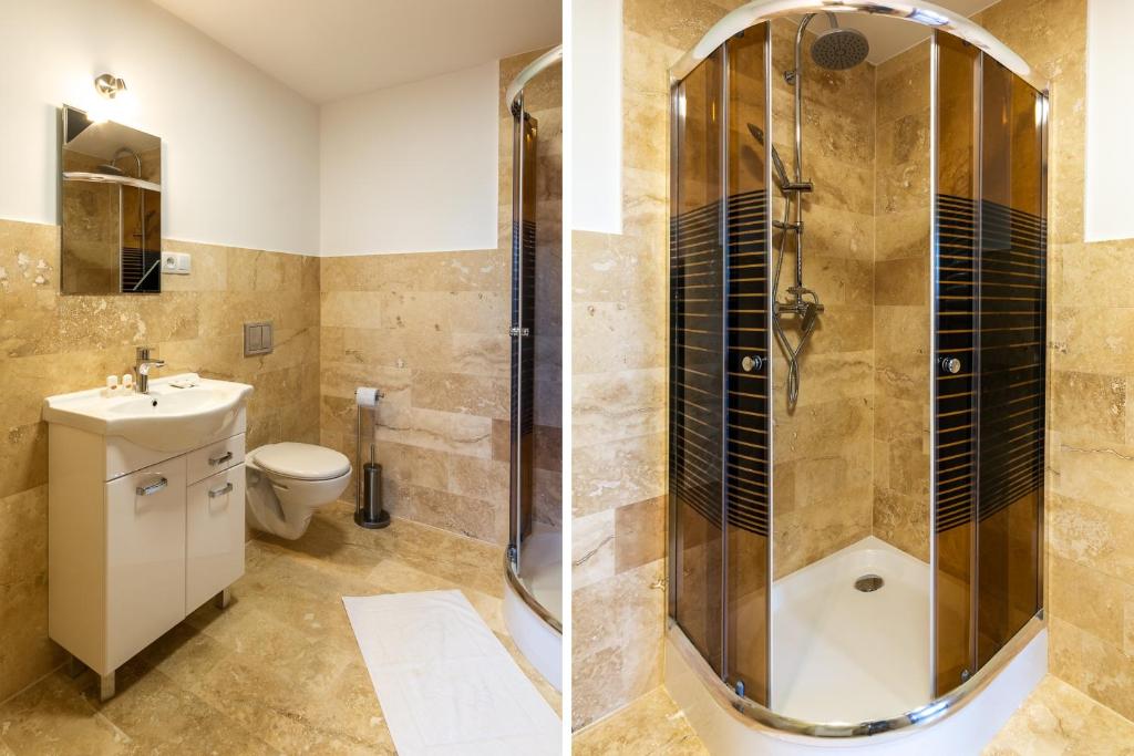 Koupelna v ubytování Apartamenty Galicja