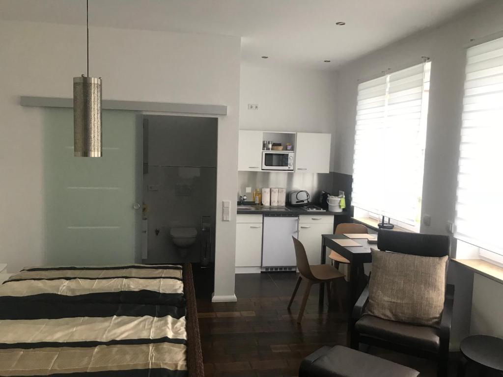 Kuchyň nebo kuchyňský kout v ubytování Business Appartements
