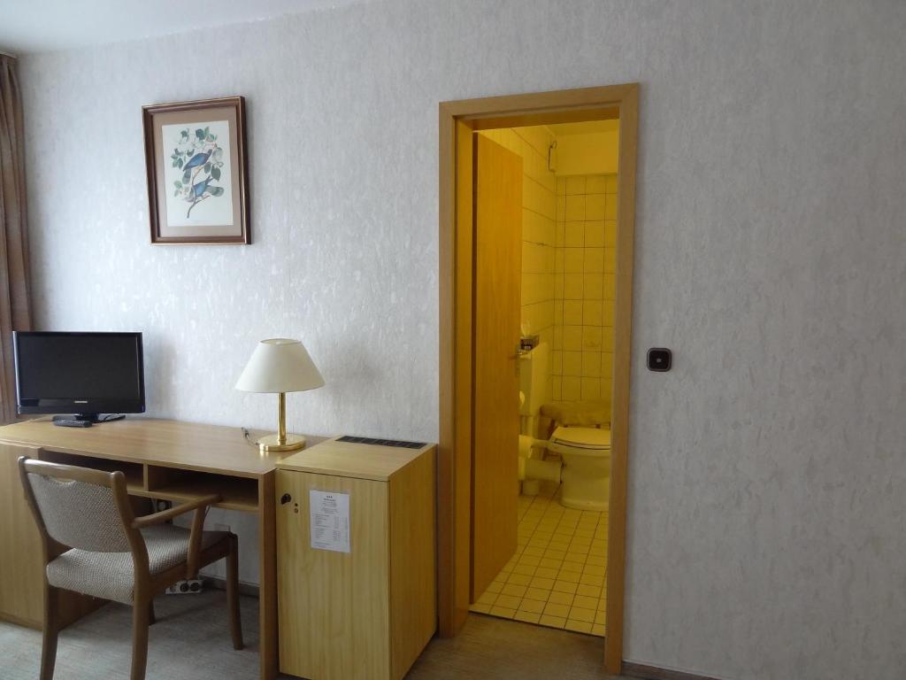 TV a/nebo společenská místnost v ubytování Wolfs Hotel