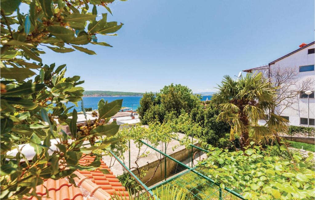 a view of the ocean from a building at Lovely Apartment In Crikvenica With Wifi in Crikvenica