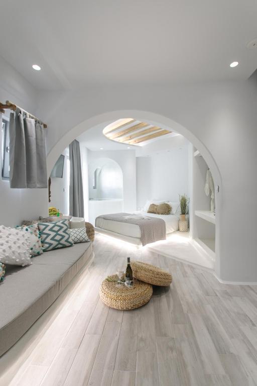 Posezení v ubytování Majestique of Naxos luxury suites