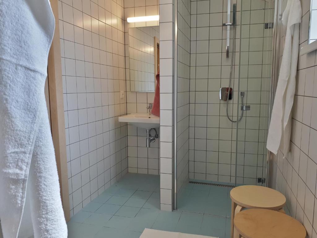 Vannituba majutusasutuses CMYK Ústí nad Labem