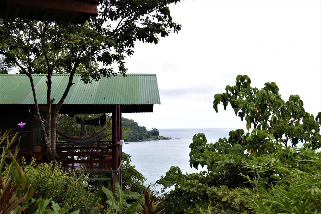 a house with a view of the water at Vistadrake Lodge in Drake