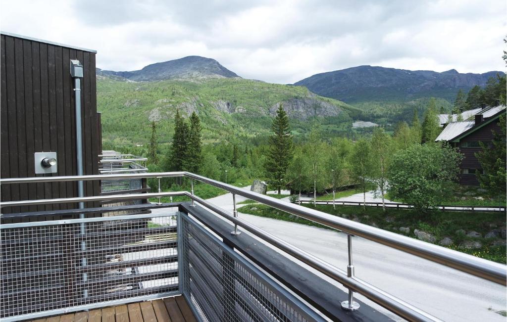 a balcony with a view of the mountains at 2 Bedroom Awesome Apartment In Hemsedal in Hemsedal