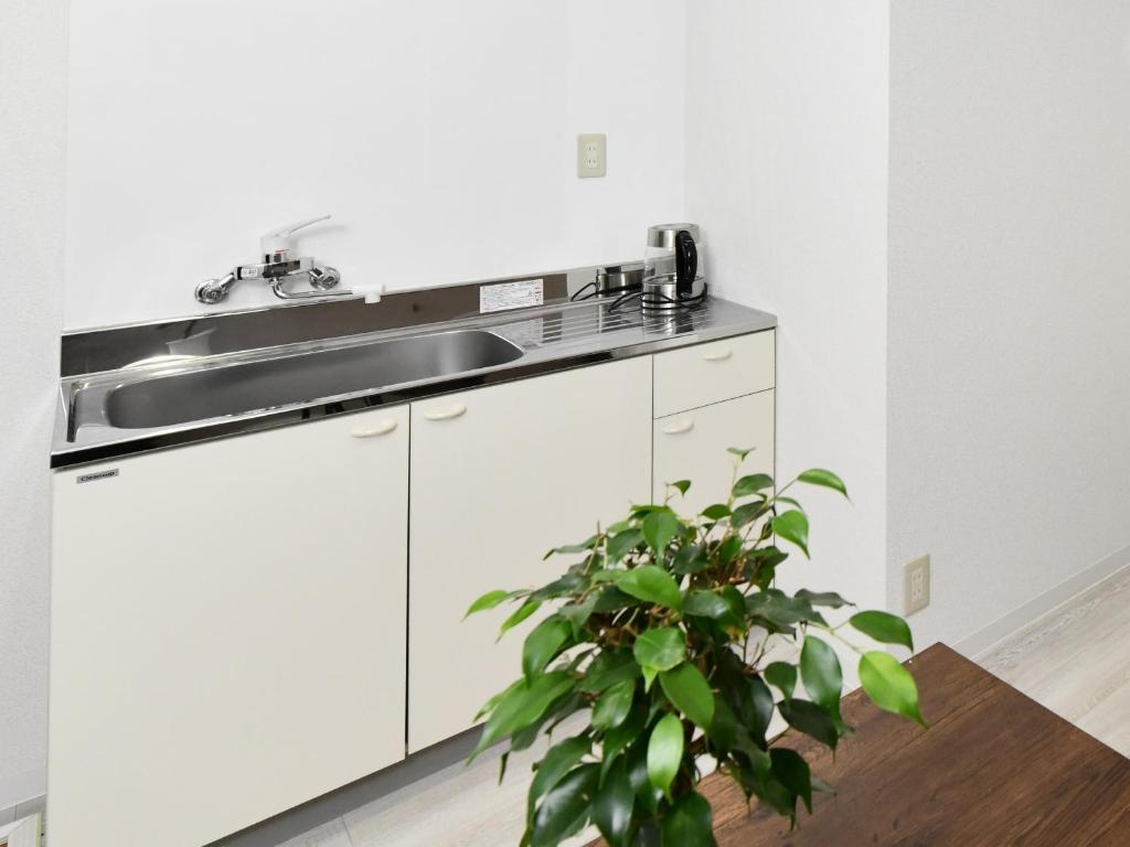 Kuchyň nebo kuchyňský kout v ubytování Suzumaru Hotel