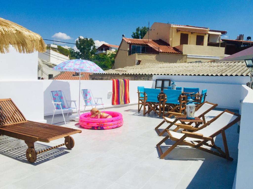 Balkón alebo terasa v ubytovaní Paradise studios