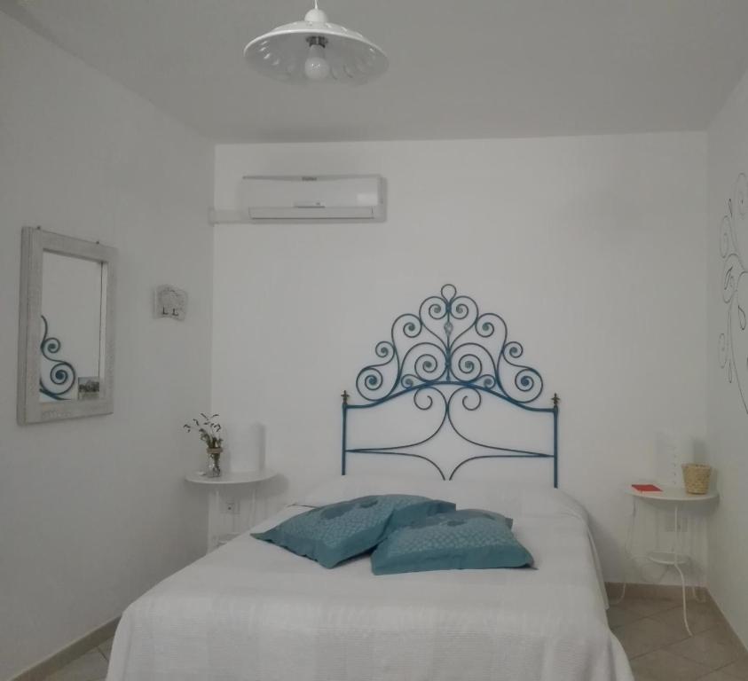 Postel nebo postele na pokoji v ubytování Le pavoncelle blu