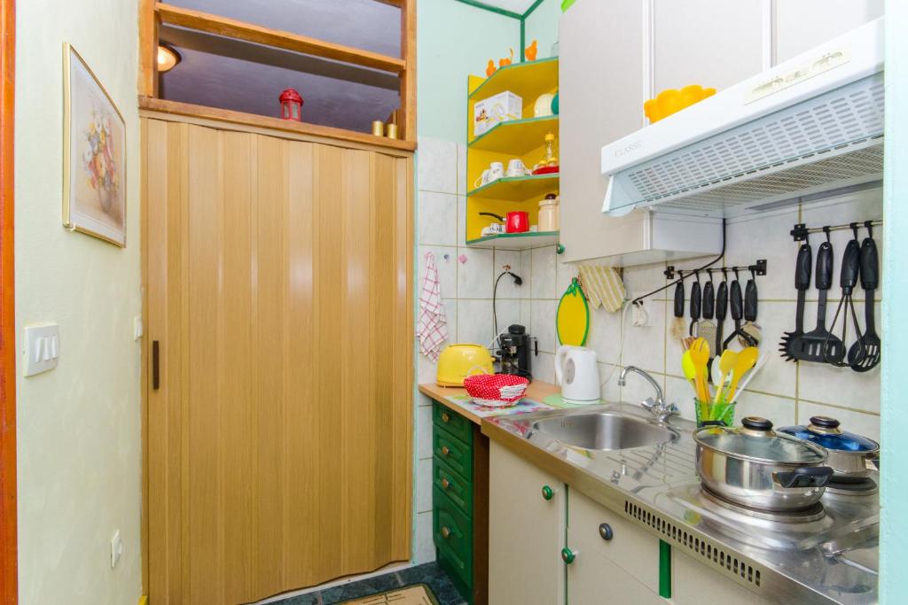 Kuchyň nebo kuchyňský kout v ubytování Apartment Slavka