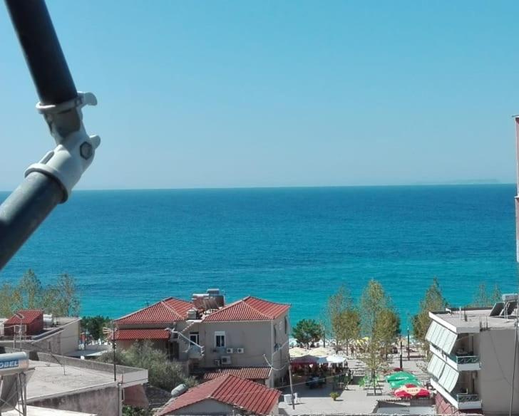 a view of the ocean from a building at Brb rooms in Himare