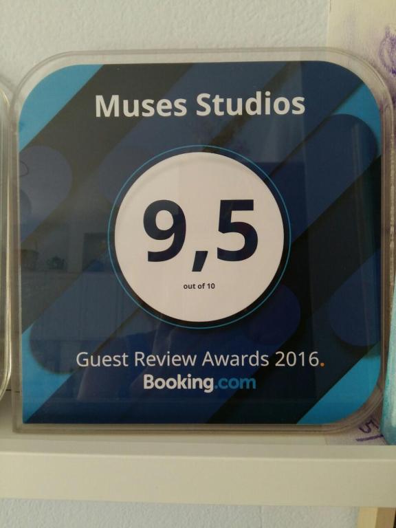 a sign for a music studio with the number ninetyfive at Muses Studios Sami in Sami