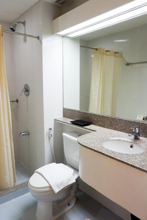 Koupelna v ubytování Albergo Hotel