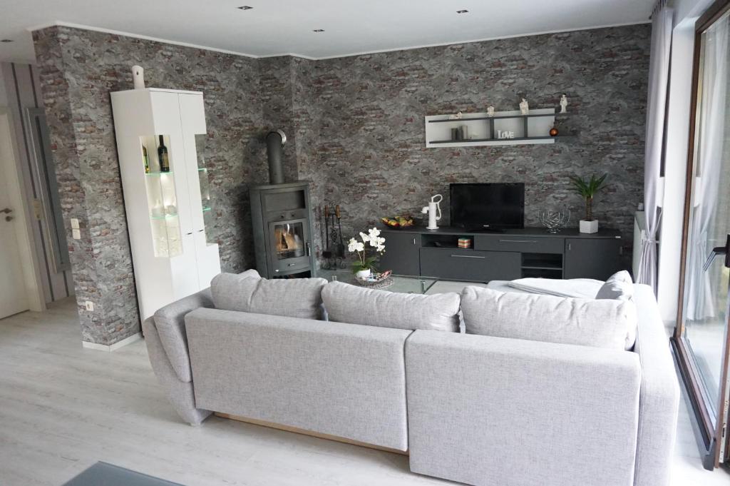 Posezení v ubytování Moderne Erdgeschoss Kleikamp 4a