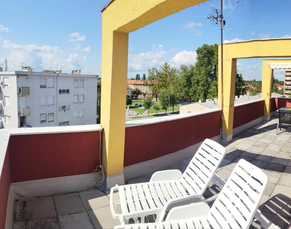 Balkón alebo terasa v ubytovaní Penthouse Spudic Karlovac