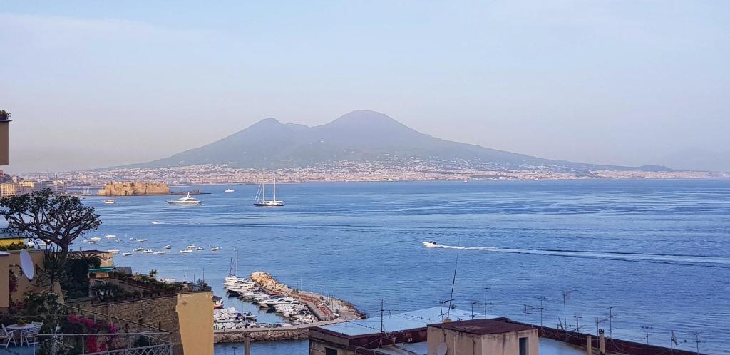 
a large body of water with boats in it at La Stella dei Venti B&B in Naples
