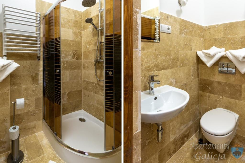 Koupelna v ubytování Apartamenty Galicja